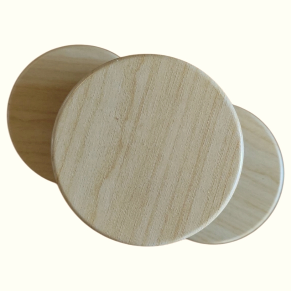 HP๐ 3 Anna's Creations Candles Peppermint/Fresh Scent Black Tins Wood Look Lids - Picture 5 of 5